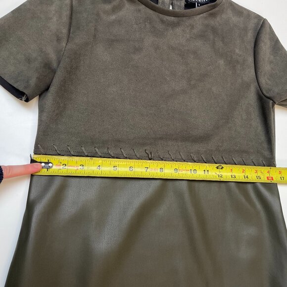 NWT Miou Muse Faux Green Leather Suede Dress - Picture 5 of 8